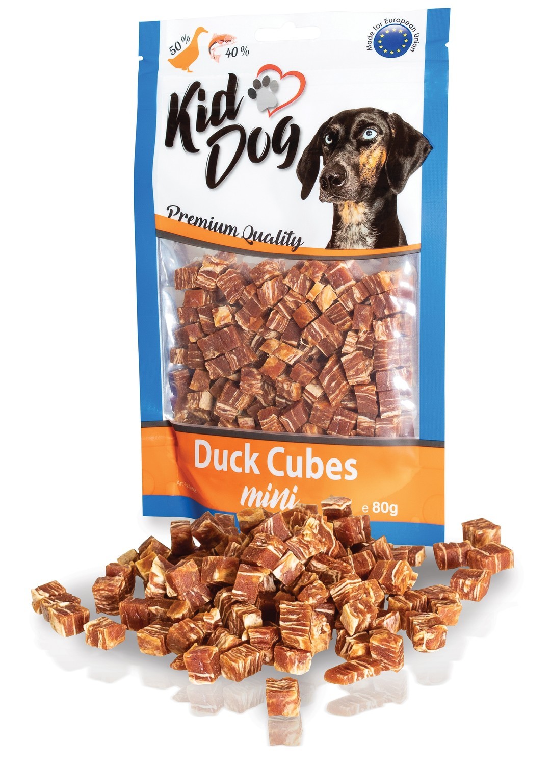KID DOG KD Mini kocky z kacacieho mäsícka a tresky 80g