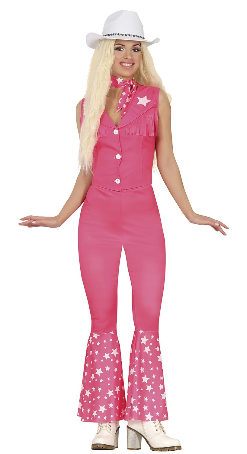 Guirca Dámsky kostým - Barbie, ružový overal Veľkosť - dospelý: S