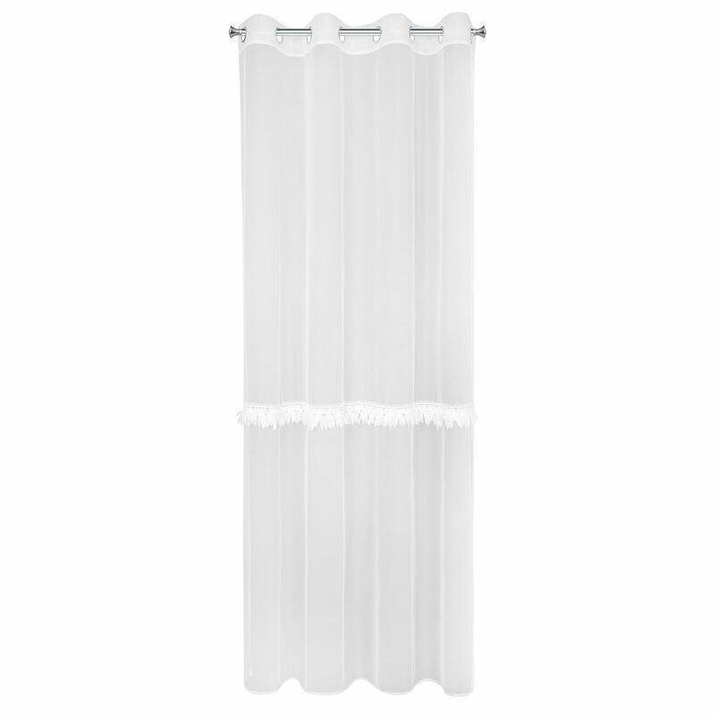 Záclona s krajkou SYLVI 140x260 cm bílá