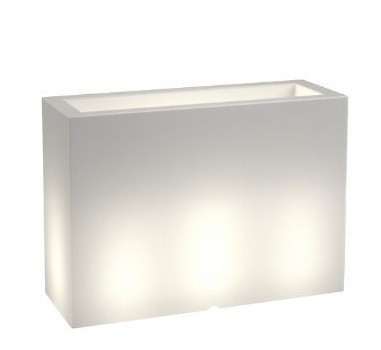 Zahradní květináč s osvětlením LUNGO GRANDE 60 cm bílý