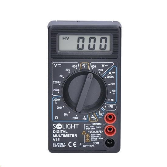 Solight multimeter, max. AC 500V, max. DC 500V / 10A, test diódy, bzučiak