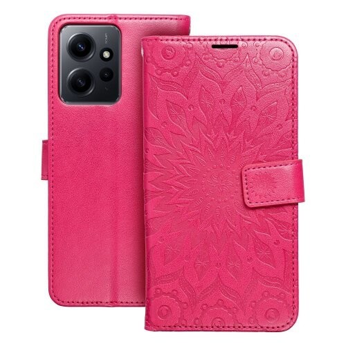 Puzdro Mezzo Book Xiaomi Redmi Note 12 4G vzor mandala - červené