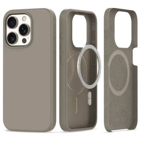 Tech-Protect Silicone MagSafe kryt na iPhone 15 Pro, titanium