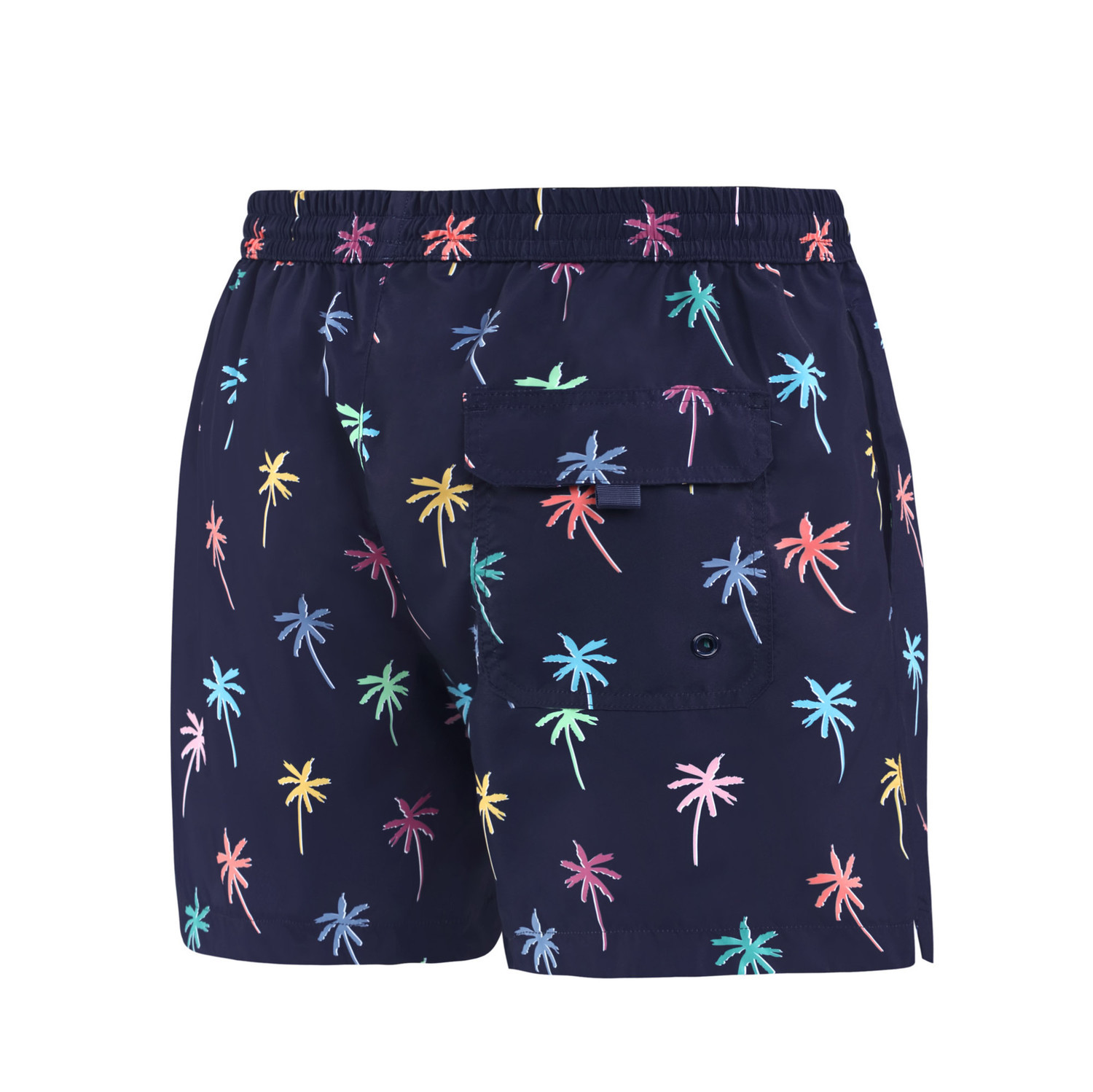 Pánske plavkové kraťasy Happy Self SM29-23 tm.modrá/ kvetinky -vzor - Self XL