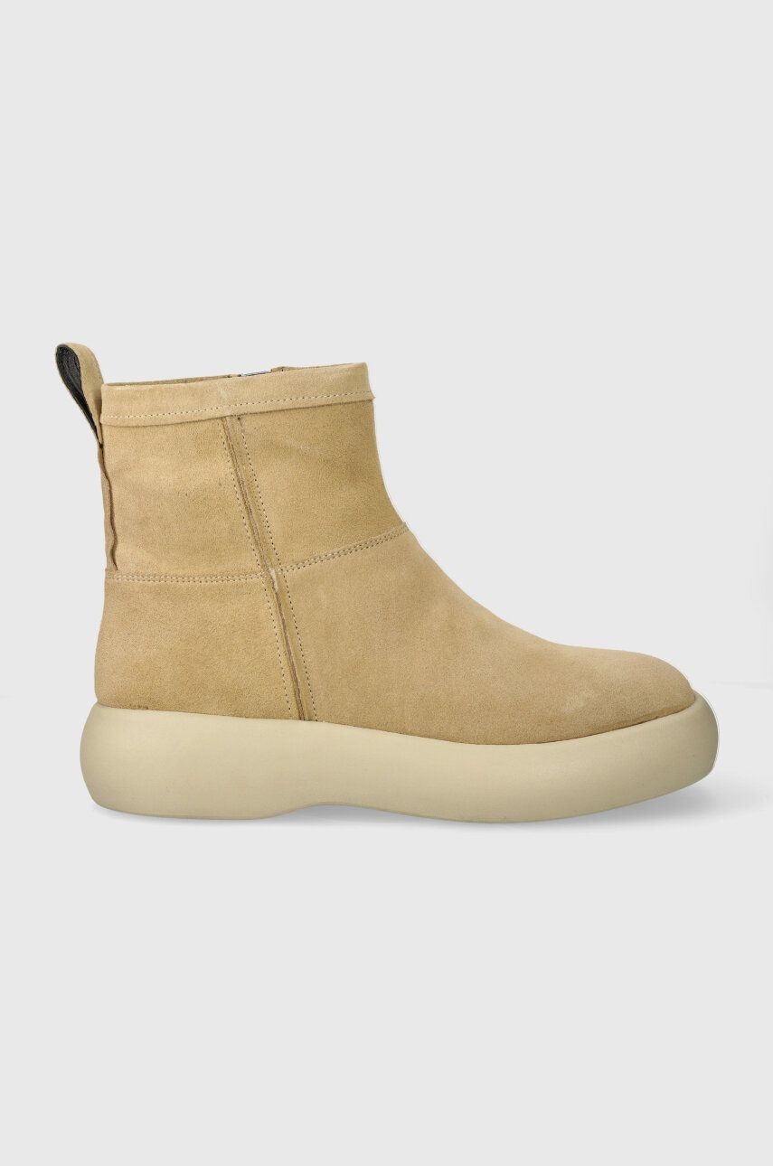 Semišové topánky Vagabond Shoemakers JANICK dámske, béžová farba, na plochom podpätku, zateplené, 5695.040.13
