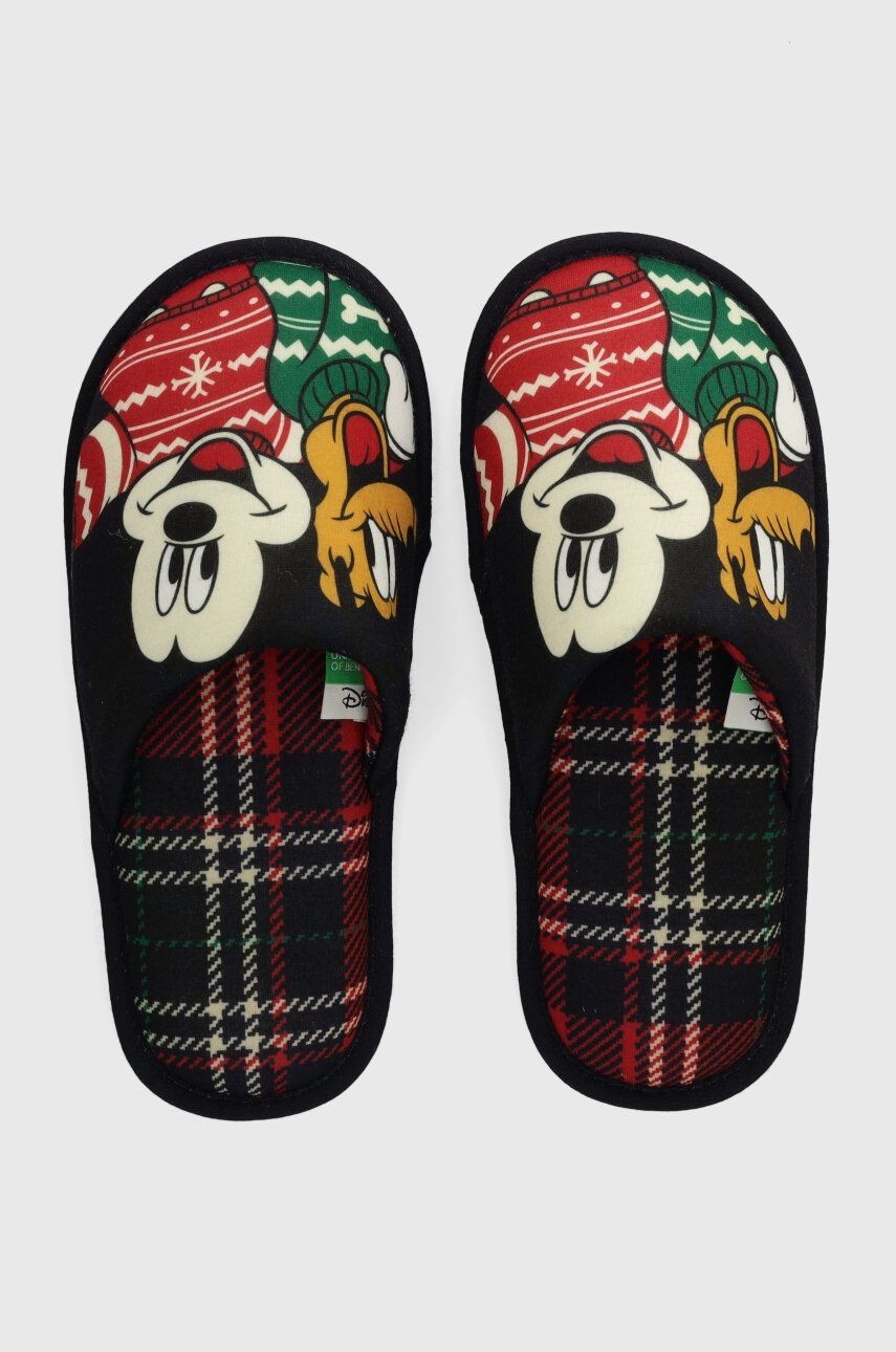 Detské papuče United Colors of Benetton tmavomodrá farba