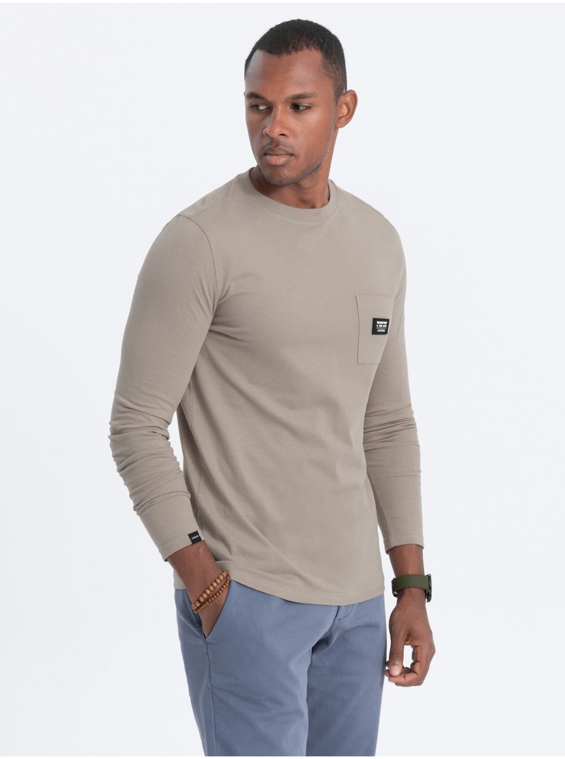 Šedé pánske tričko Ombre Clothing