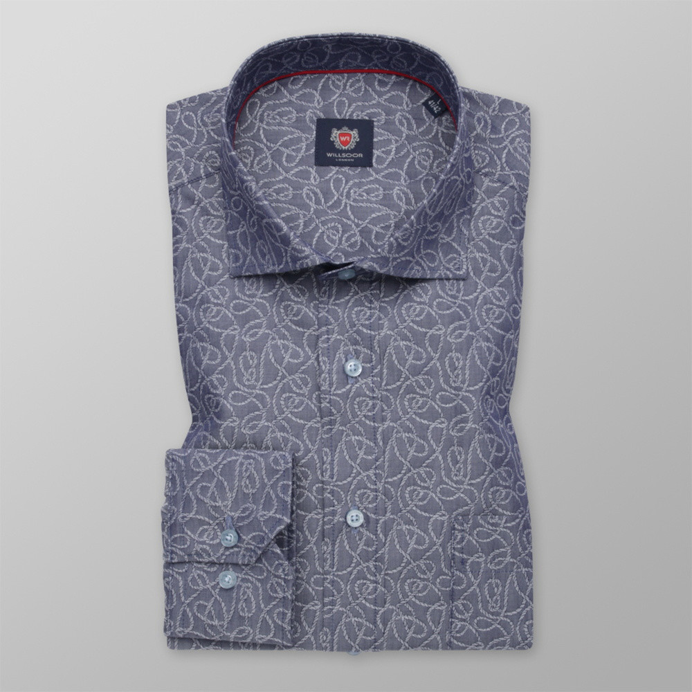 Pánska košeľa klasická s potlačou povrazov 12349