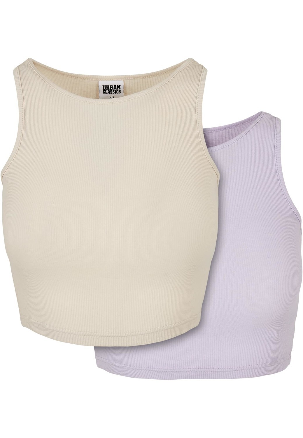 Women's Cropped Rib Top 2-Pack Softseagrass+Lilac
