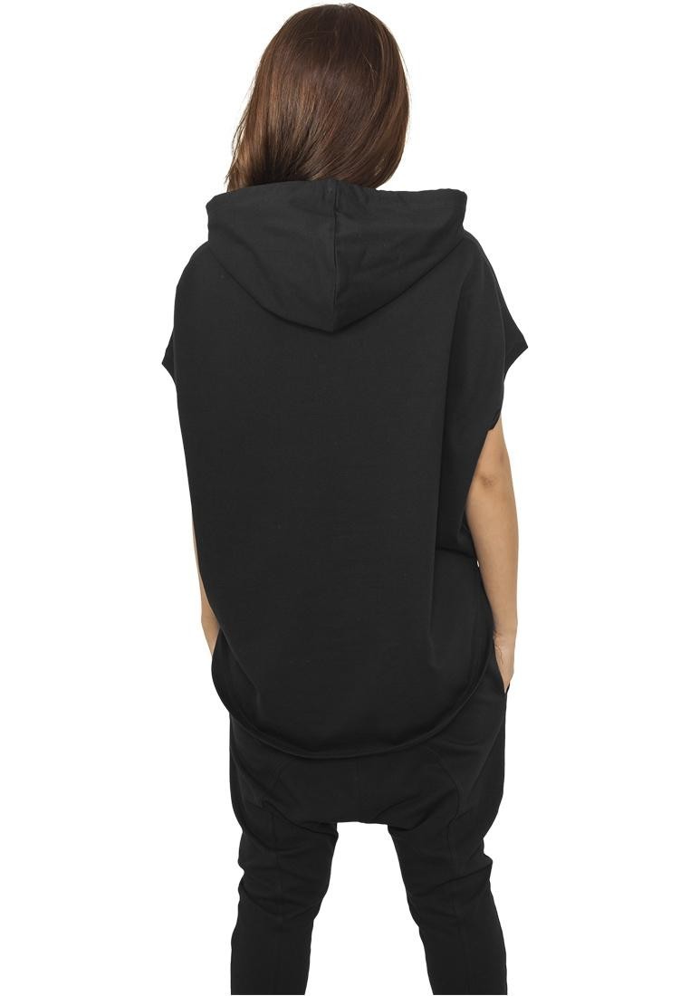 Women's Black Terry Hoody Sleeveless