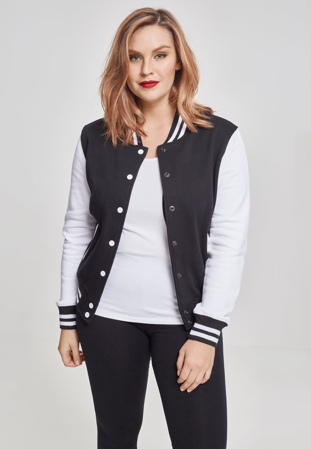 Women's two-tone College sweatshirt blk/wht