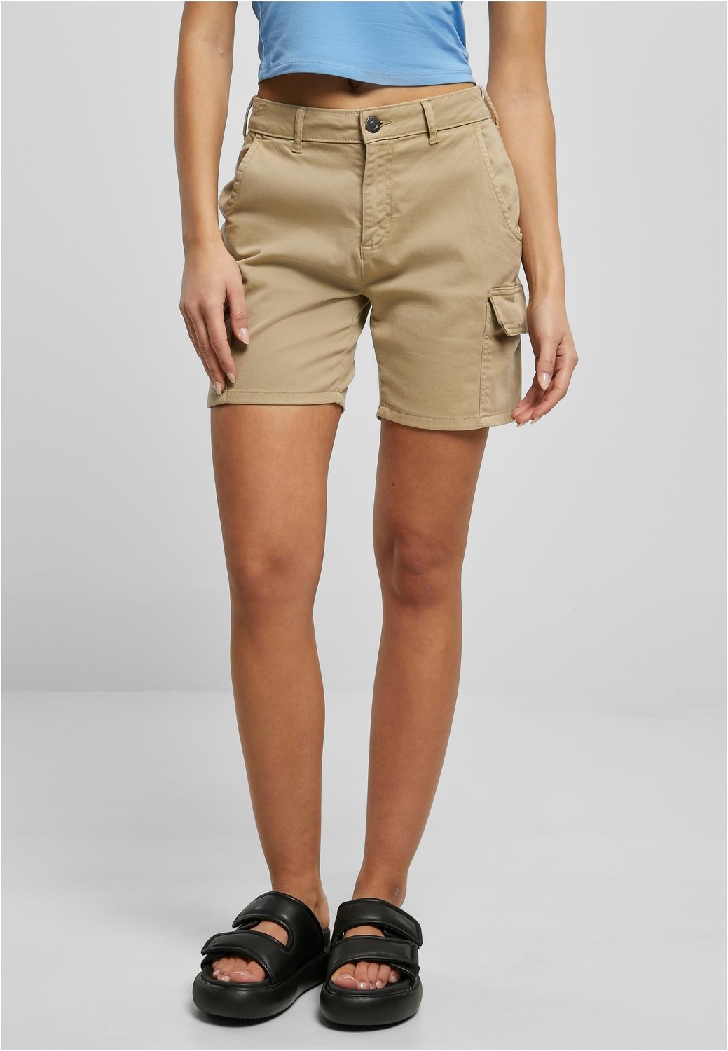 Women's High Waisted Cargo Shorts Union Beige
