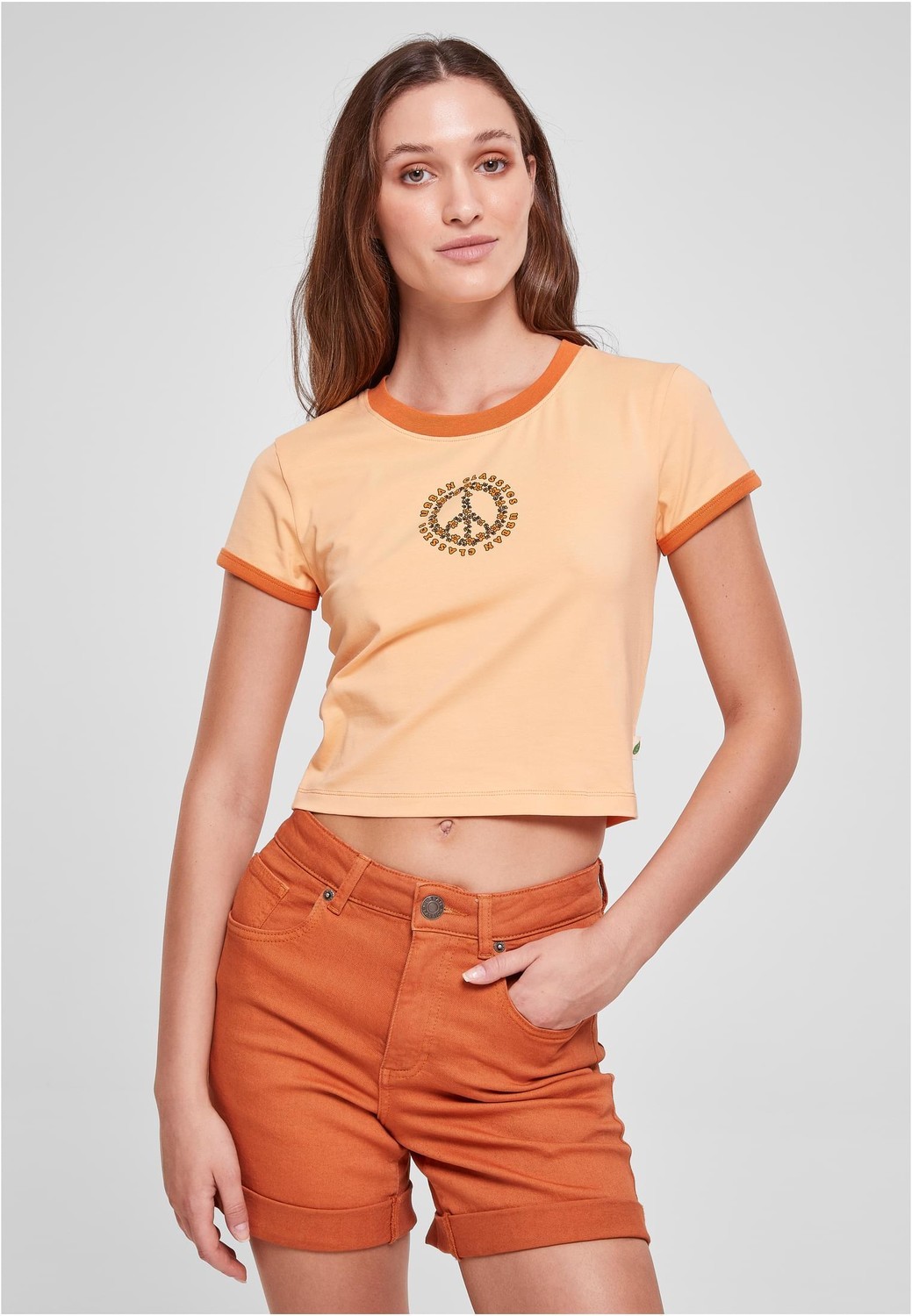 Women's Stretch Cropped Tee Jersey Paleo Orange/Vintageo Orange