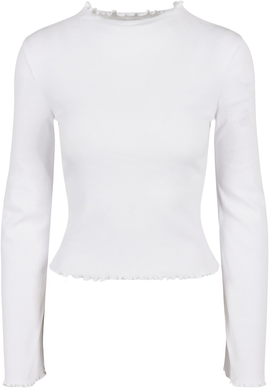 Women's ribbed turtleneck with long sleeves white