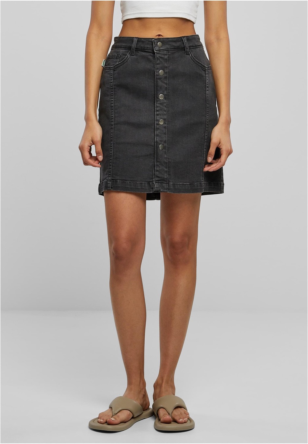 Women's Organic Stretch Denim Skirt with Black Wash