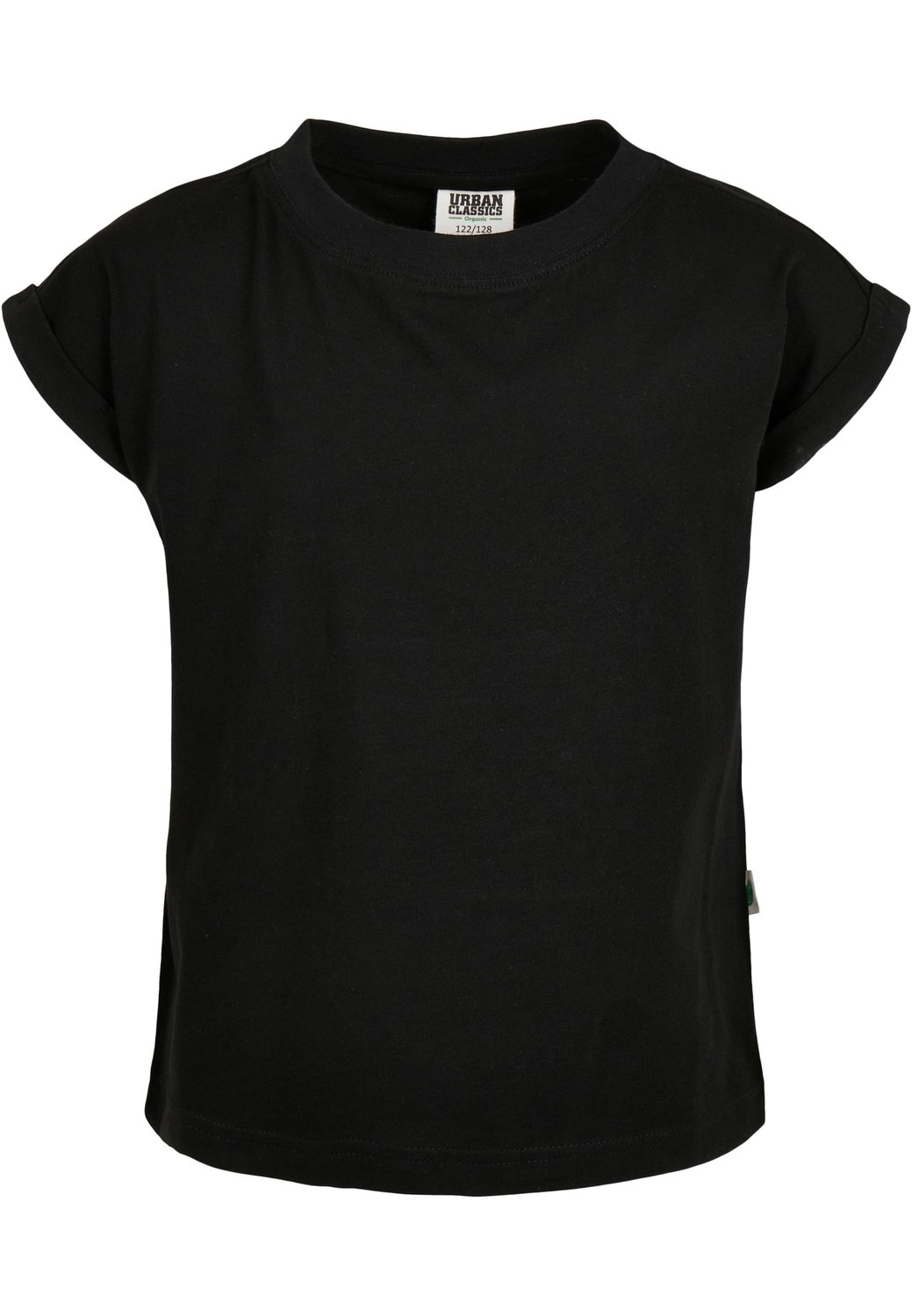 Girls' Organic T-Shirt with Extended Shoulder Black