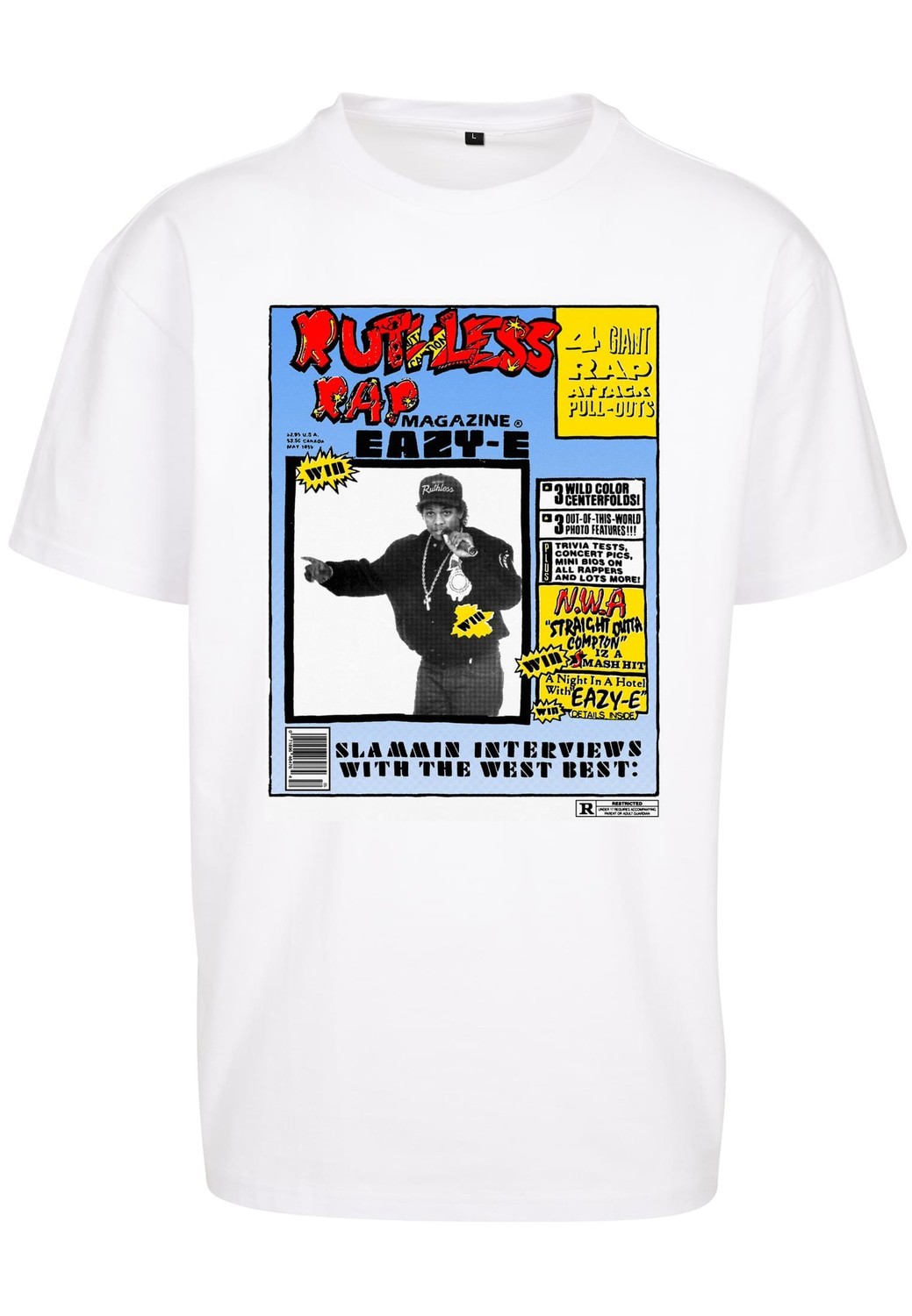 Eazy-E RAP Magazine Oversize T-Shirt White