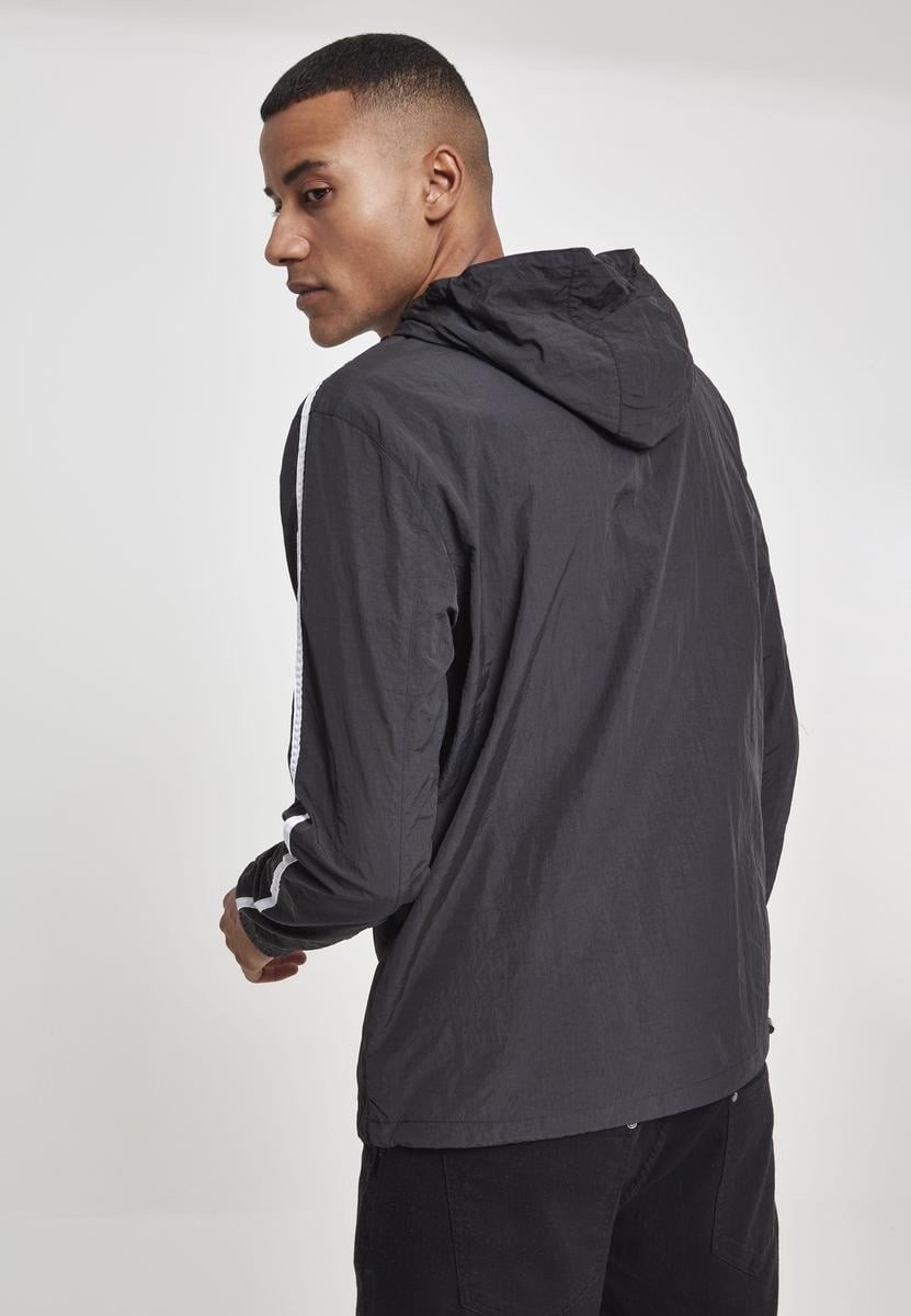 Pull-over jacket made of wavy nylon blk/wht