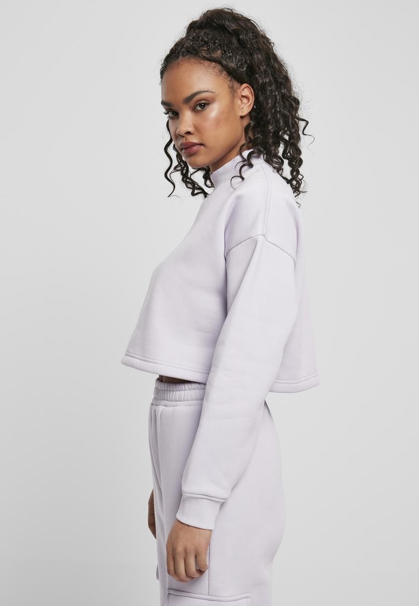 Women's Haircut Oversized Sweat High Neck Crew Soft Lilac
