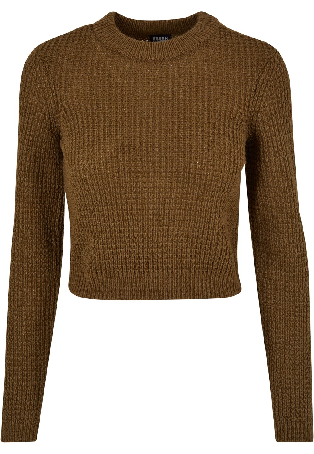 Women's Short Waffle Sweater Summer Olive