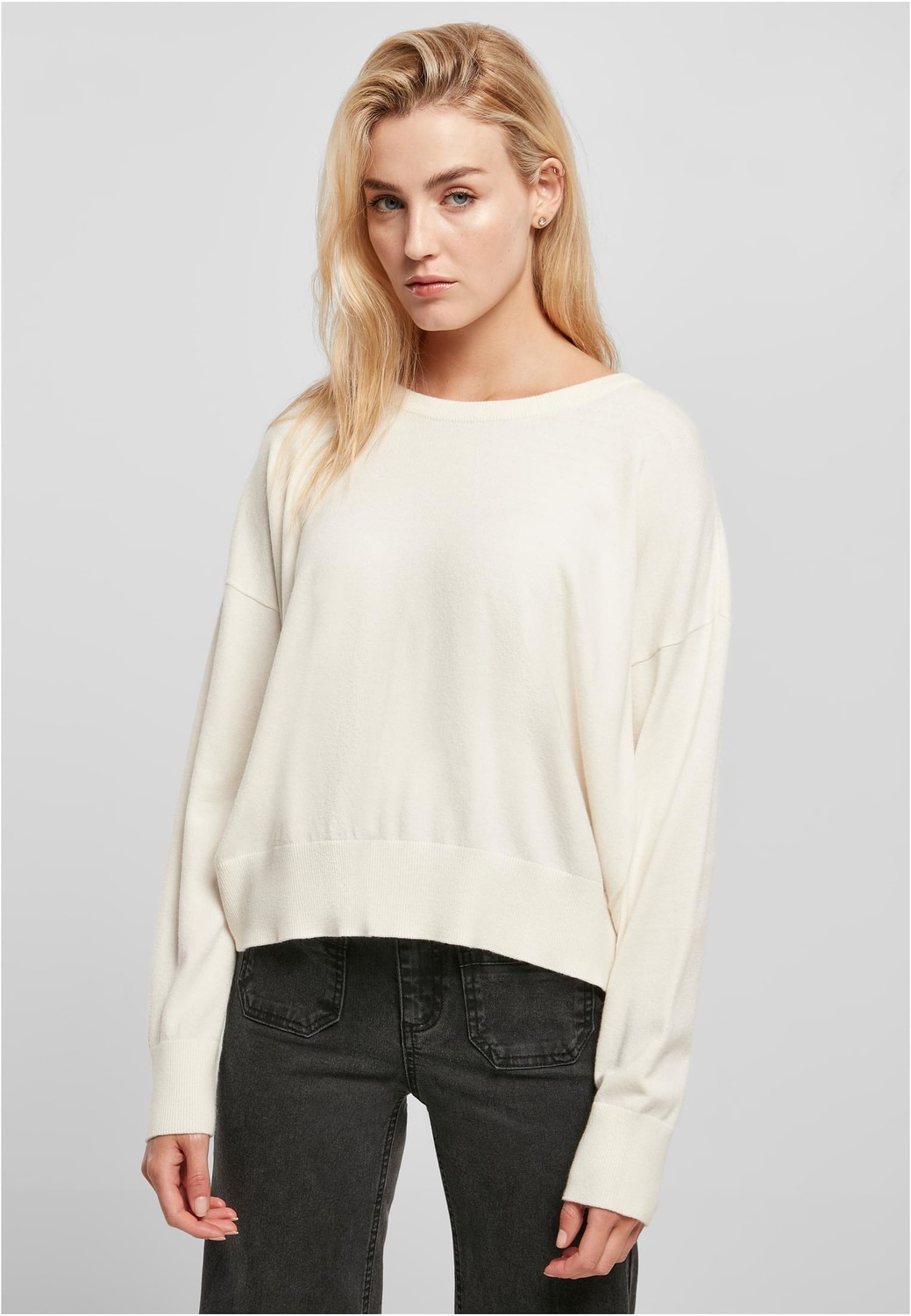 Women's Eco Viscose Oversized Basic Sweater Whitesand