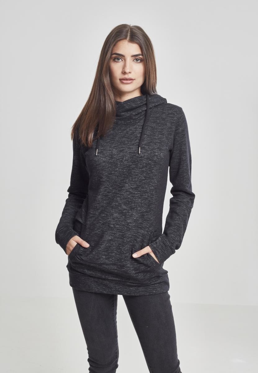 Women's Slub Terry Hoody Blk/WHT
