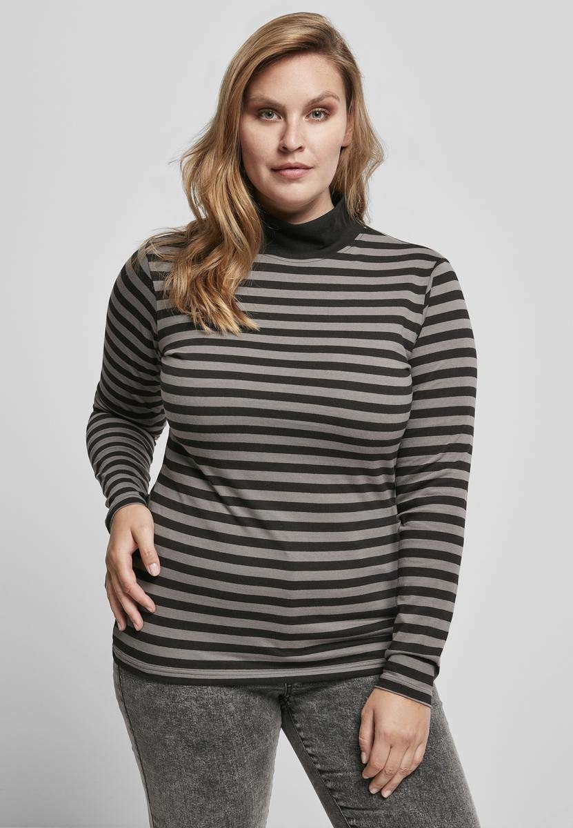 Ladies Y/D Turtleneck L/S Asphalt/black