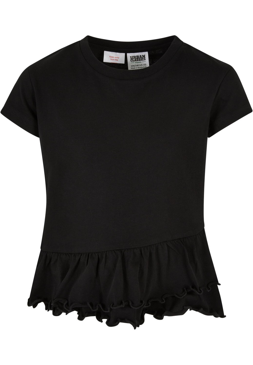 Girls' Organic T-Shirt Volant Black
