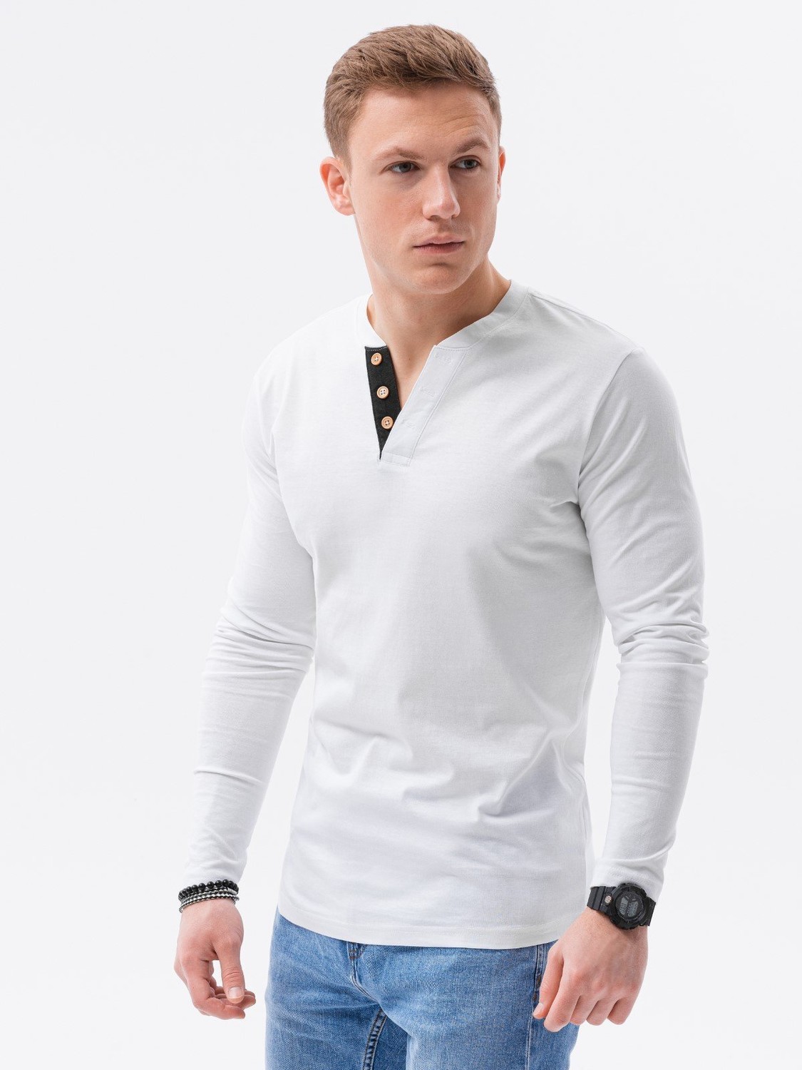 Pánske tričko s dlhym rukávom Ombre Basic