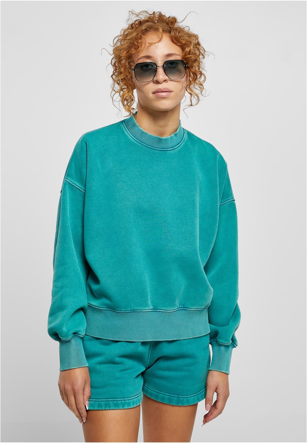 Women's Oversized Stone Washed Crewneck Watercolor