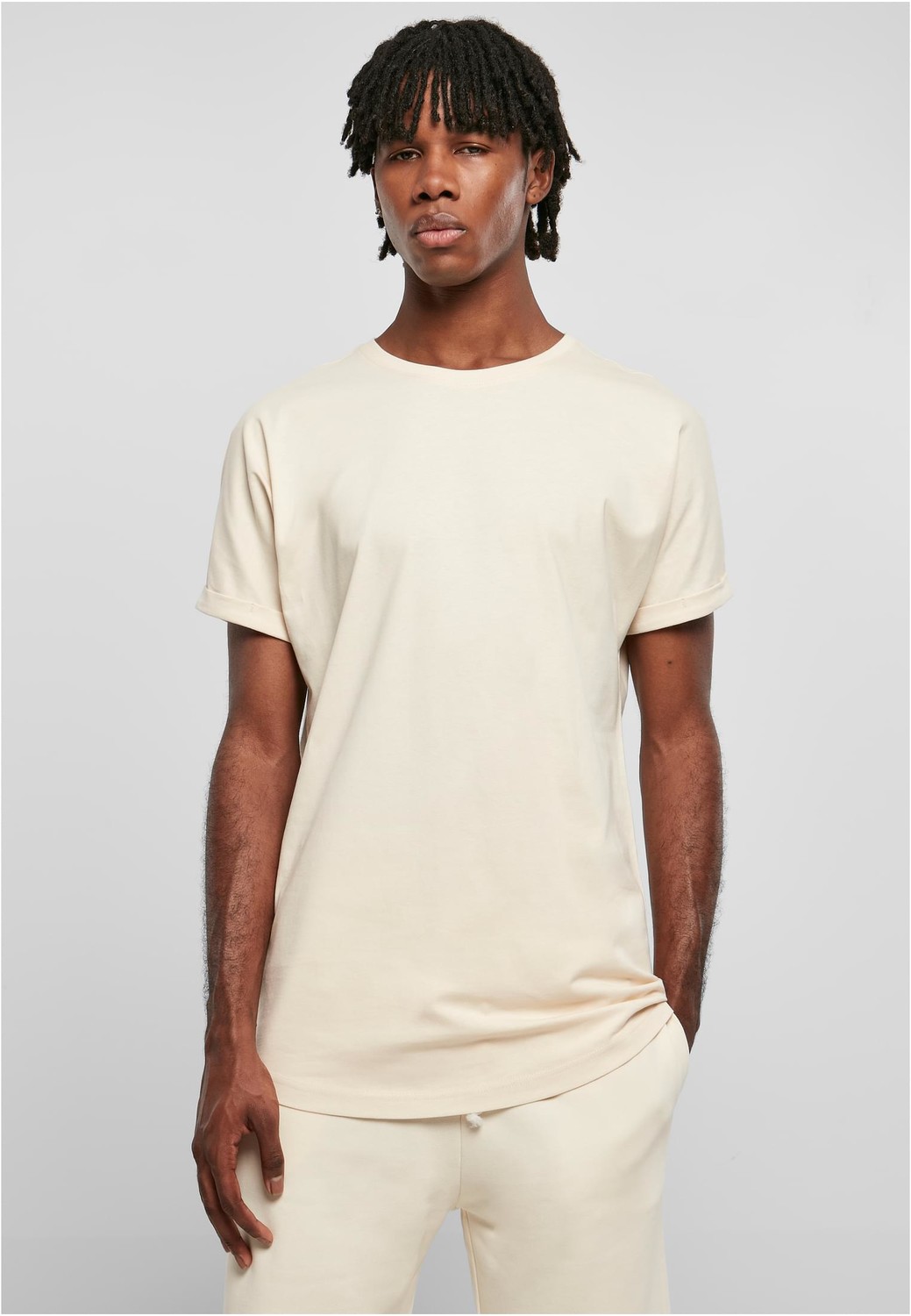 White sand T-shirt with long shape