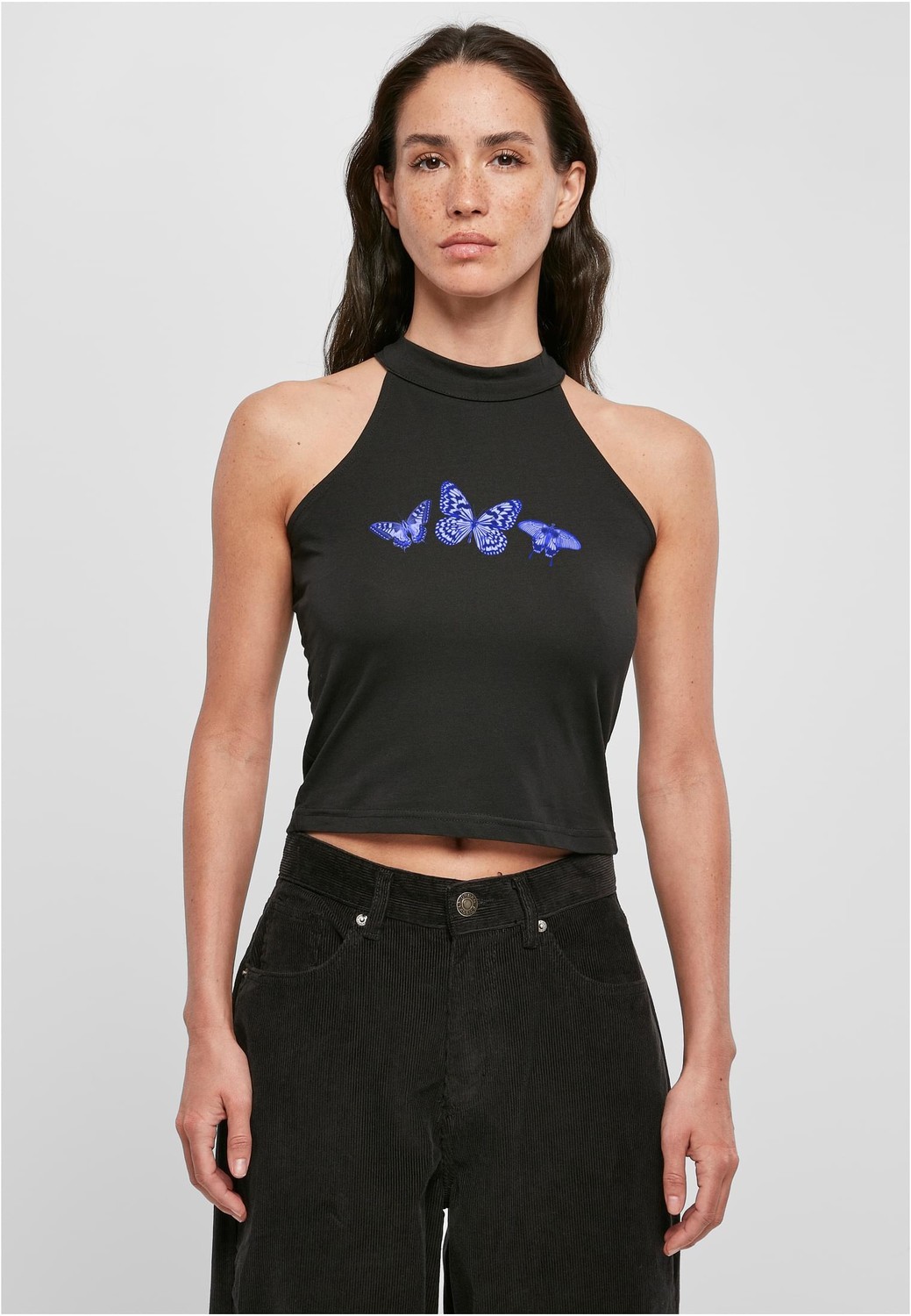 Short Top Butterfly Turtleneck Black