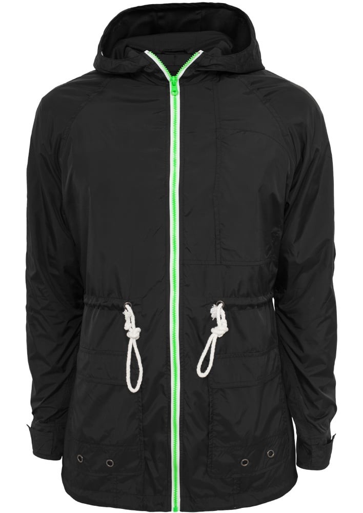 Long nylon windbreaker blk/mint/wht