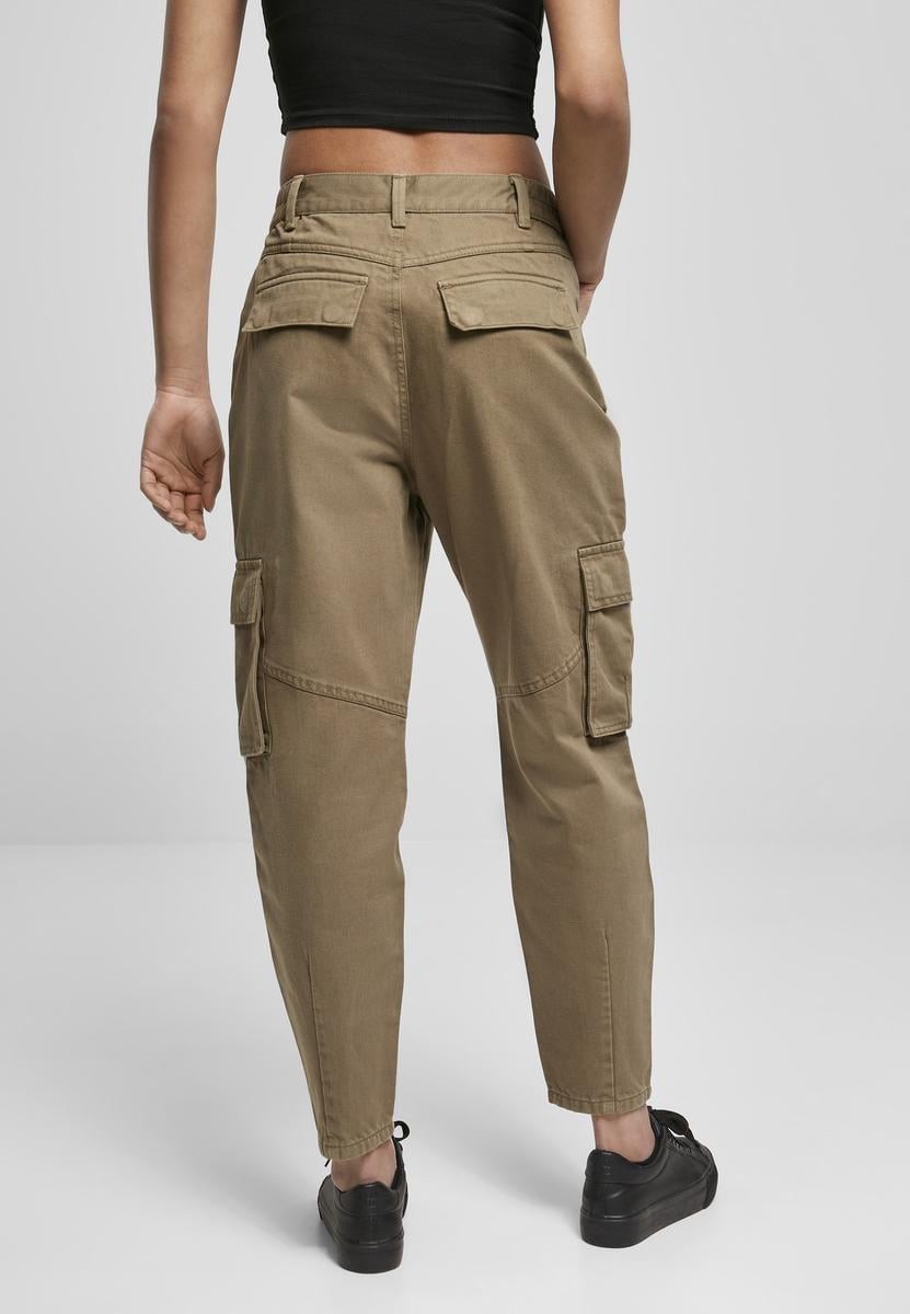Women's Ballon Fit Cargo Twill Pants in Khaki