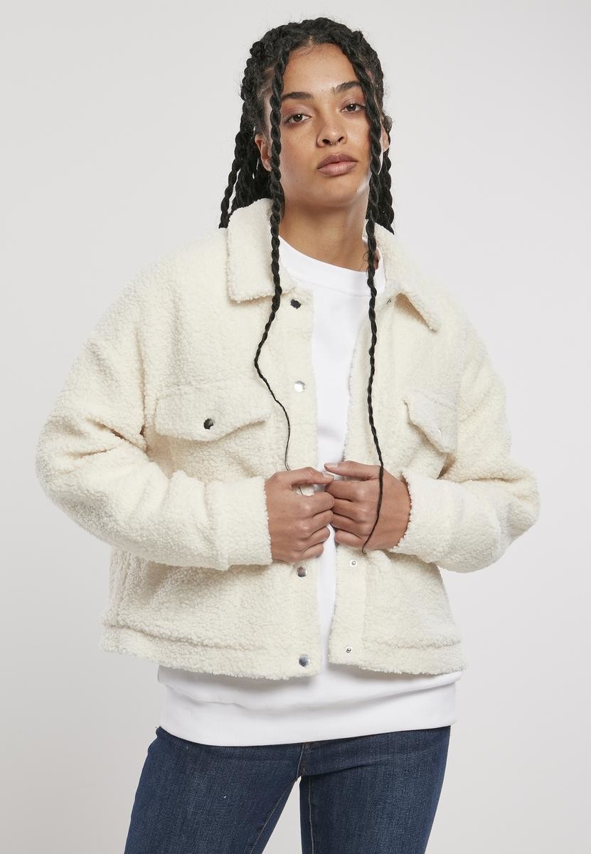 Ladies Sherpa Trucker Jacket Offwhite