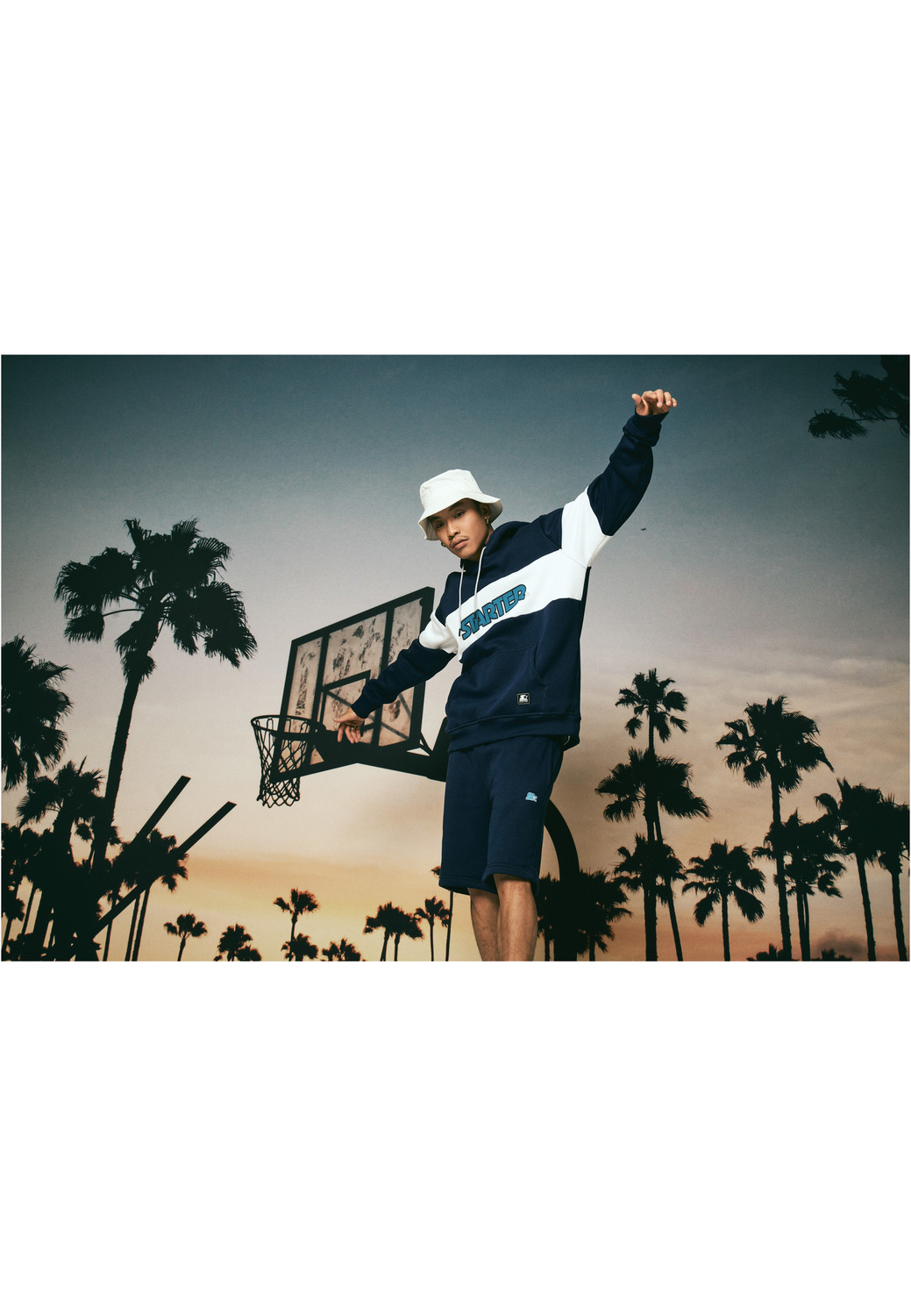 Starter Block Hoody Space Blue/white