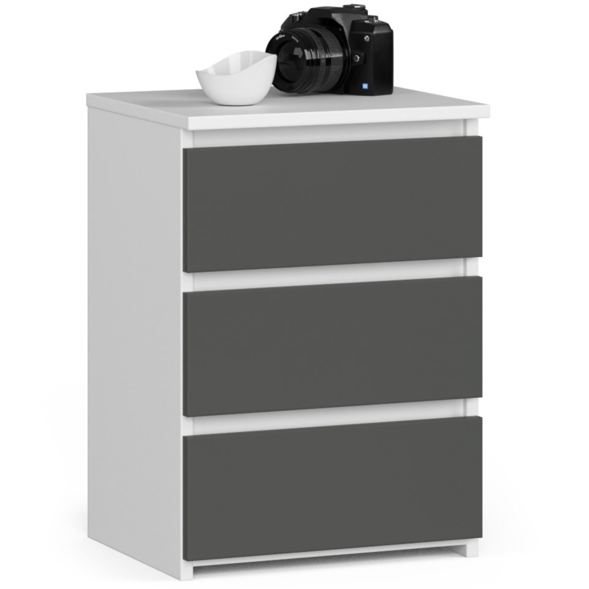 Komoda CL3 se 3 zásuvkami 40 cm bílá/šedá