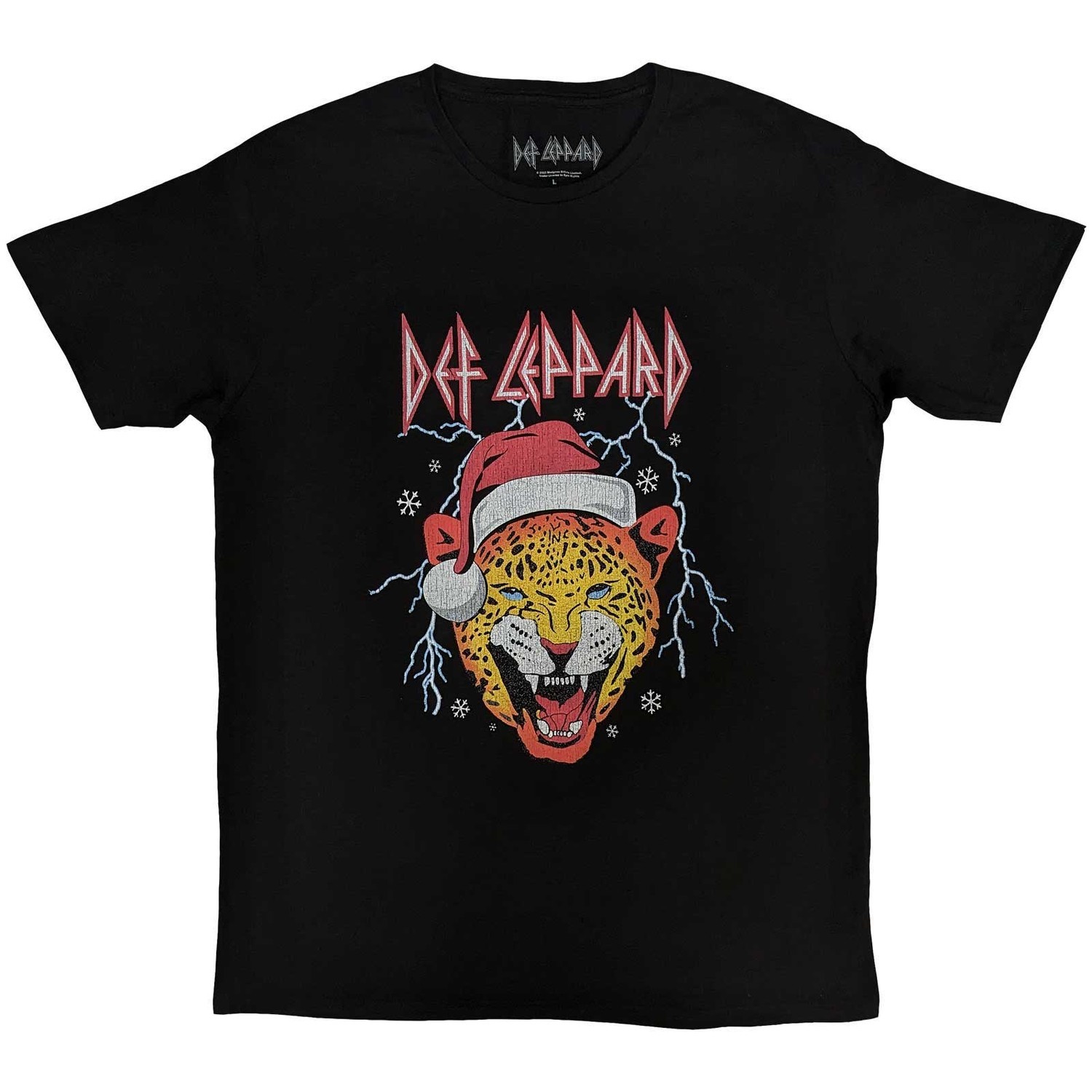 Def Leppard tričko Holiday Leppard Čierna S