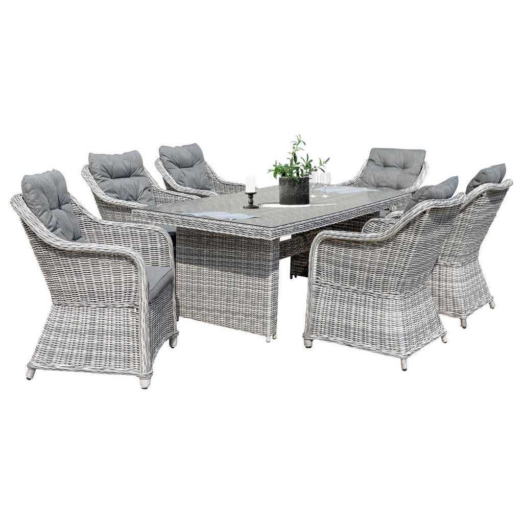 Ambia Garden TERASOVÁ SEDACIA ZOSTAVA, 7-dielne, kov, plast, sklo, textil