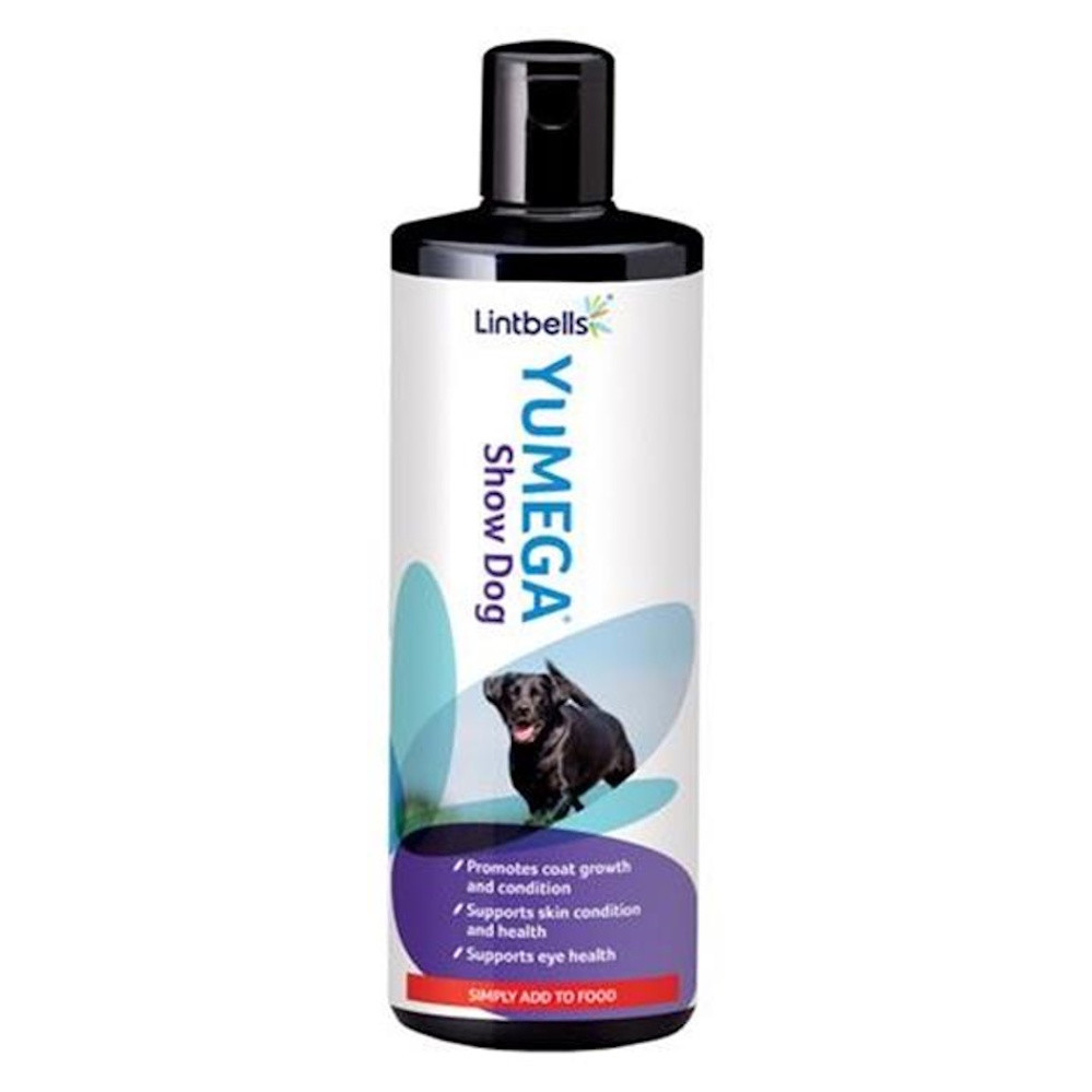 LINTBELLS Yumega Showdog doplnok stravy pre psov na kvalitnú srsť 500 ml
