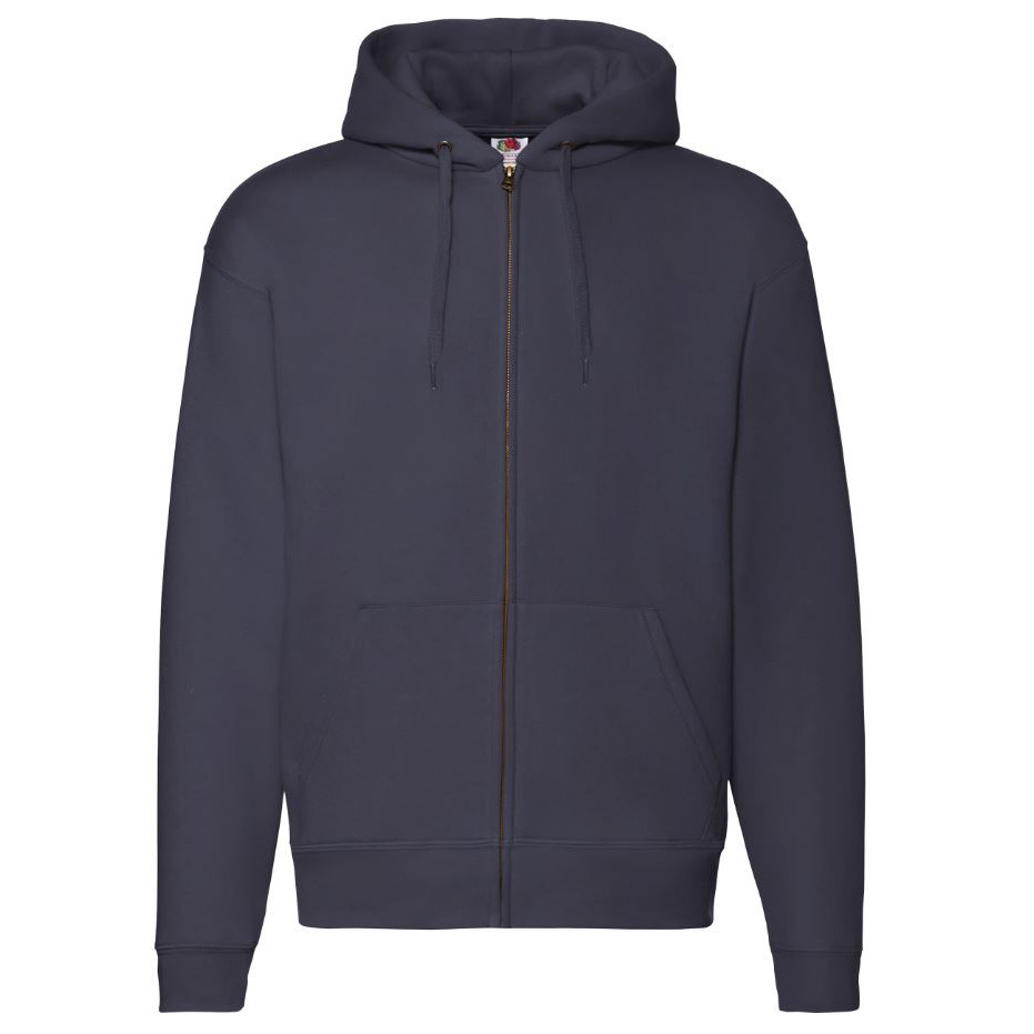Mikina pánska Fruit of the Loom Premium Hooded Sweat Jacket - tmavá navy, L
