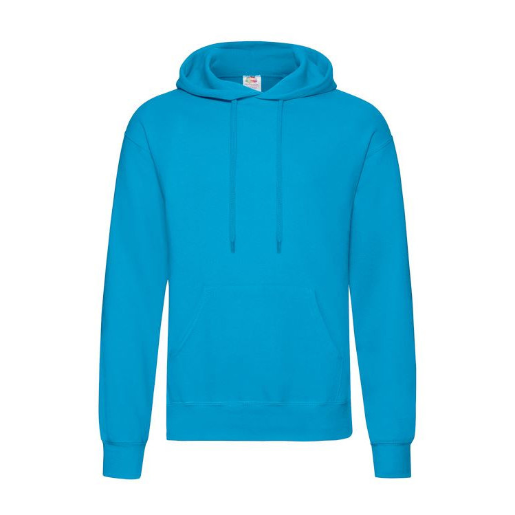 Mikina pánska Fruit of the Loom Classic Hooded Sweat - azúrová, S