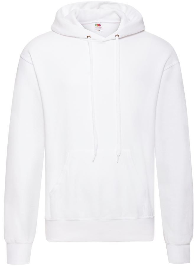 Mikina pánska Fruit of the Loom Classic Hooded Sweat - biela, S