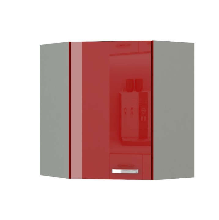KONDELA Prado 60/60 N G-72 horná rohová kuchynská skrinka červená