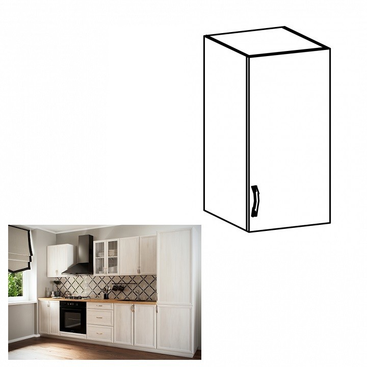 KONDELA Sicilia G40 P horná kuchynská skrinka biela / sosna Andersen