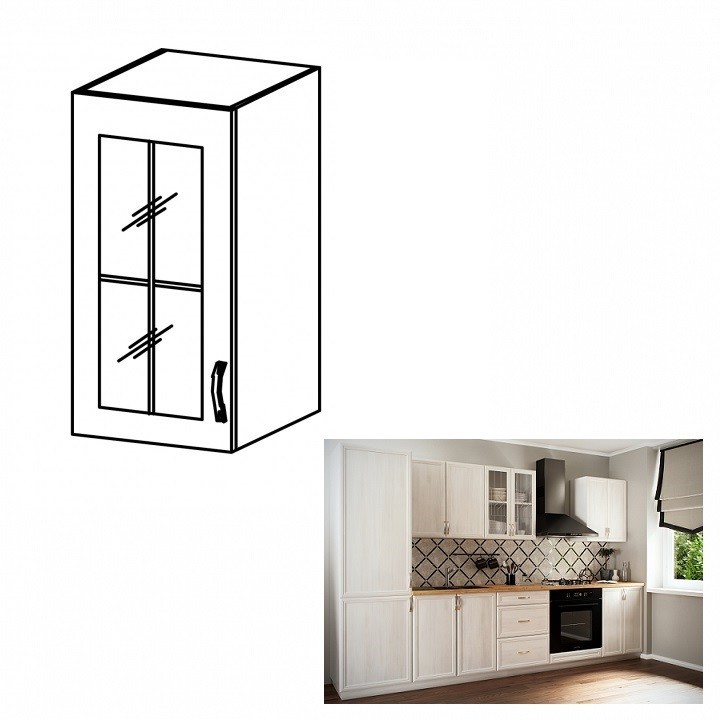 KONDELA Sicilia G30S L horná kuchynská skrinka biela / sosna Andersen