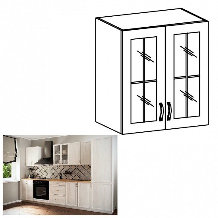 KONDELA Sicilia G60S horná kuchynská skrinka biela / sosna Andersen