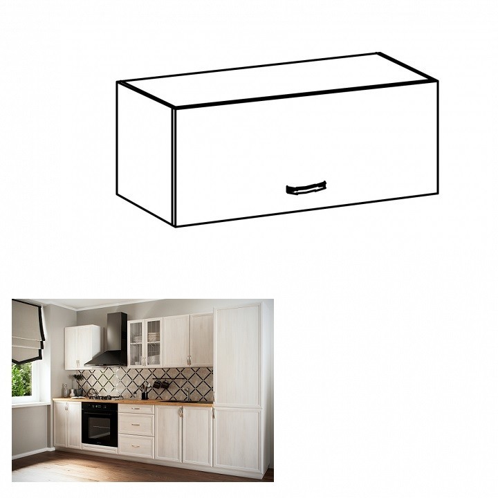 KONDELA Sicilia G80K horná kuchynská skrinka biela / sosna Andersen