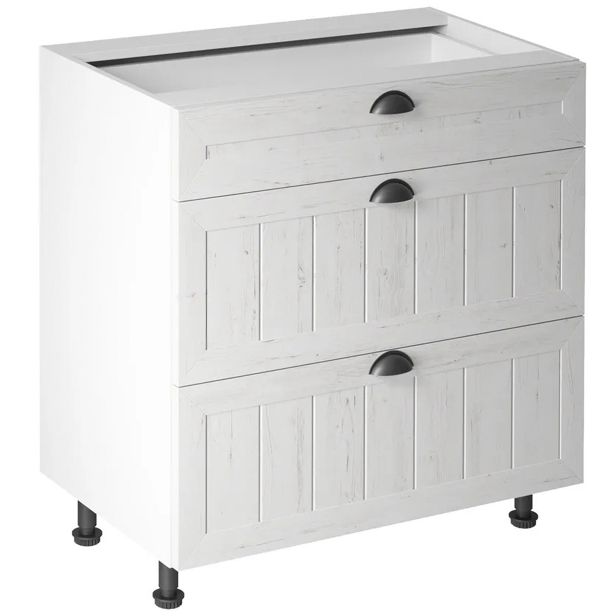 KONDELA Provance D80S3 dolná kuchynská skrinka biela / sosna Andersen