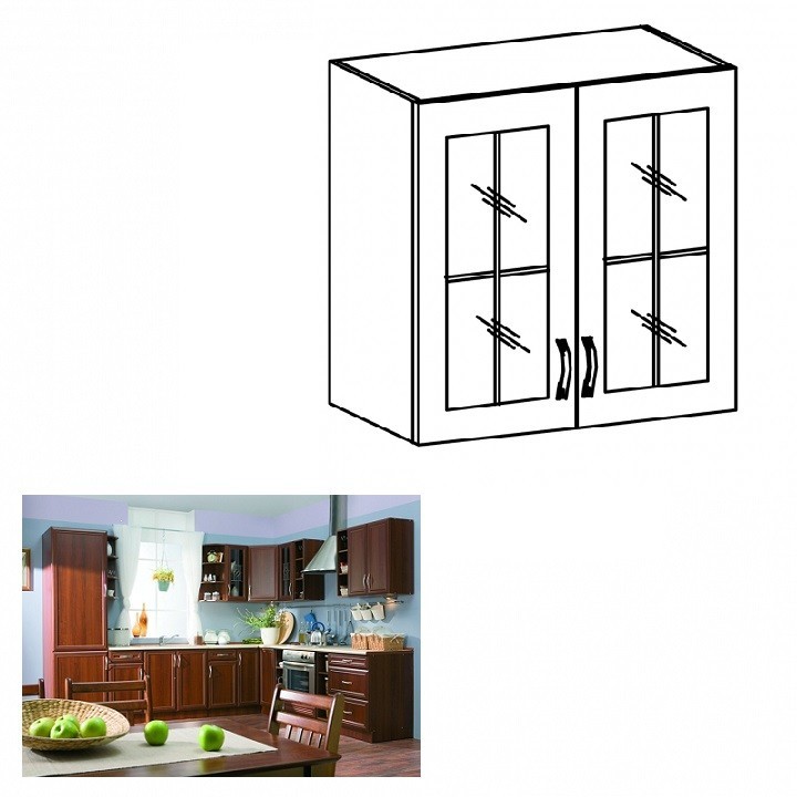 KONDELA Sicilia G80S horná kuchynská skrinka orech Milano